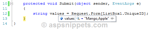 Add (Insert) Items to ASP.Net ListBox using jQuery